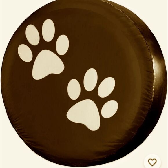 1 pcs Paw Print Spare Tire Cover brown 15 inch - Picture 1 of 3
